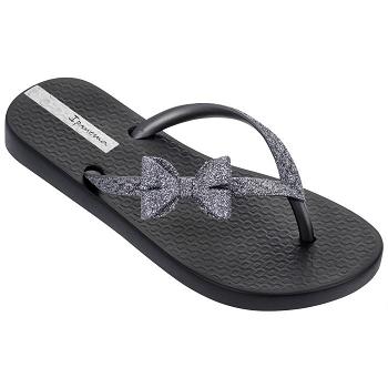 Ipanema Flip Flops Kids Lolita Bow Silver Black 273569FXQ Ireland